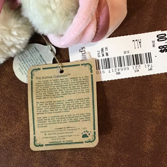 VINTAGE BOYDS BEARS & FRIENDS Pink-Hat Jointed Plush Trio (2 NWT) 1990s–Y2K Gift - Picture 12 of 15